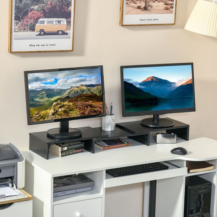 The Range | Vinsetto Dual Monitor Stand Riser - Black Vinsetto Dual Monitor Stand Riser - Black