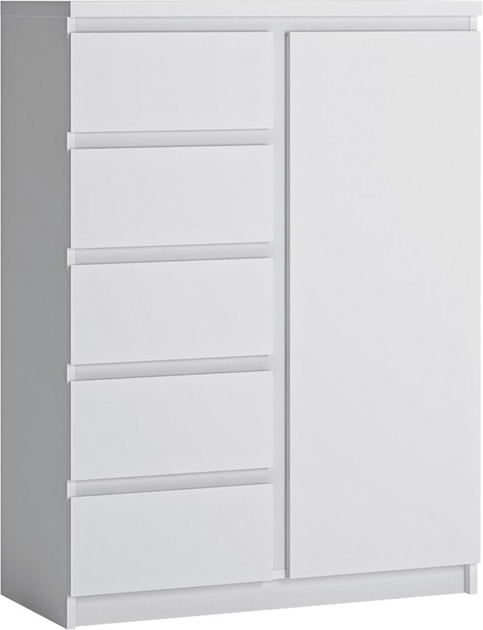 The Range | Furniture To Go Fribo 1-Door 5-Drawer Cabinet - White Furniture To Go Fribo 1-Door 5-Drawer Cabinet - White