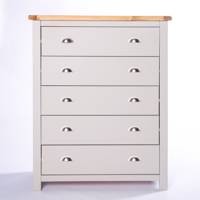 The Range | Cabinet Bits Argenta 5 Drawer Chest - Grey / Chrome / Cup Cabinet Bits Argenta 5 Drawer Chest - Grey / Chrome / Cup