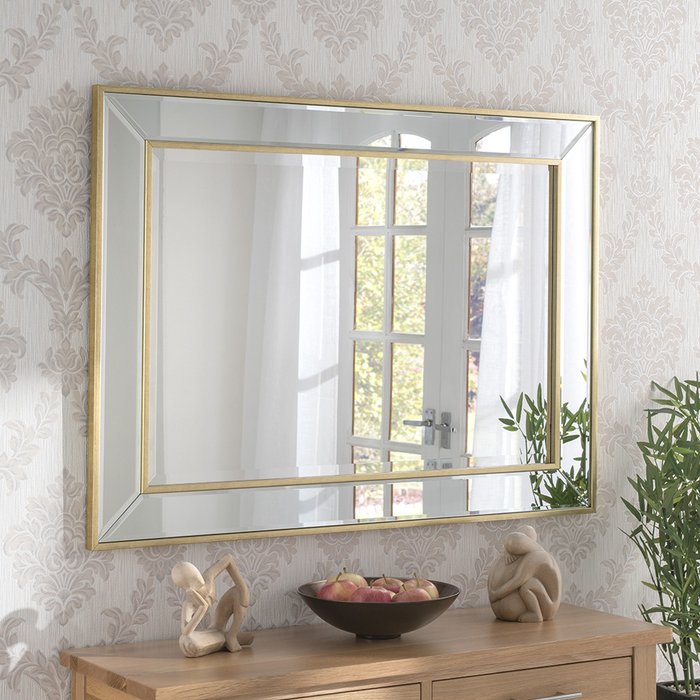 The Range | Yearn Mirrors Yearn Mirrors Yearn Framed Soft Brass Bevelled Wall Mirror 70 x 95Cms Yearn Mirrors Yearn Mirrors Yearn Framed Soft Brass Bevelled Wall Mirror 70 x 95Cms