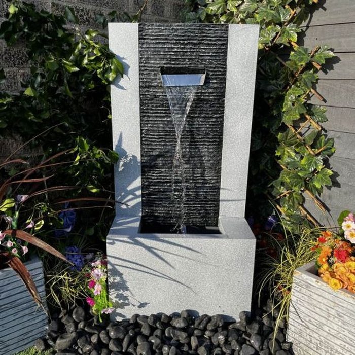 The Range | Tranquility Water Features Ripple Blade Cascade Modern Metal Water Feature - Grey Tranquility Water Features Ripple Blade Cascade Modern Metal Water Feature - Grey