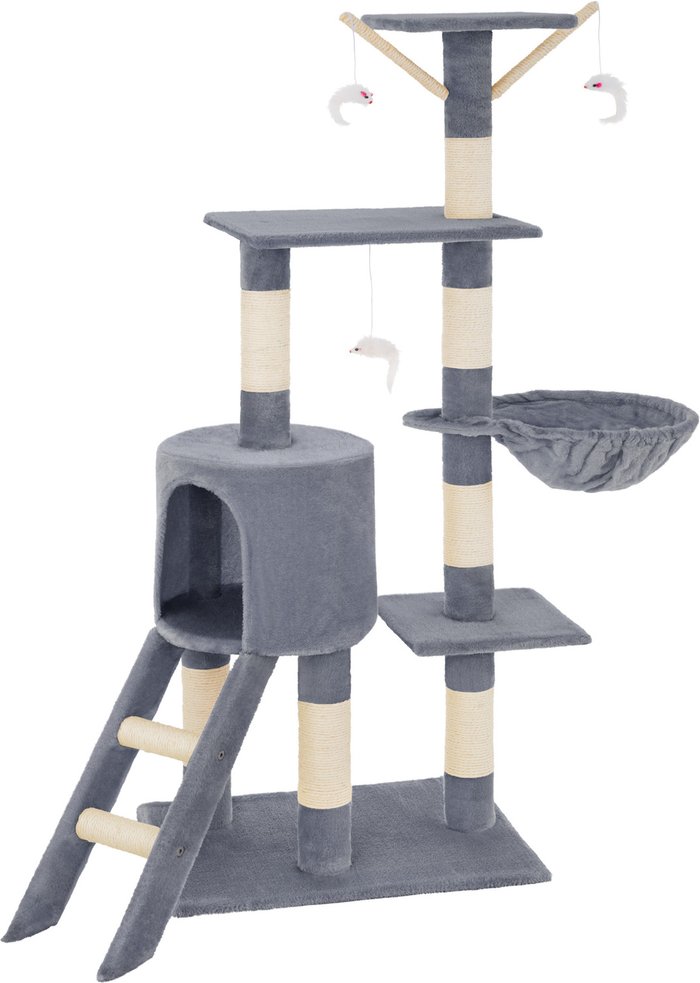 The Range | TECTAKE Tectake Cat Tree Scratching Post Dominik - Grey TECTAKE Tectake Cat Tree Scratching Post Dominik - Grey