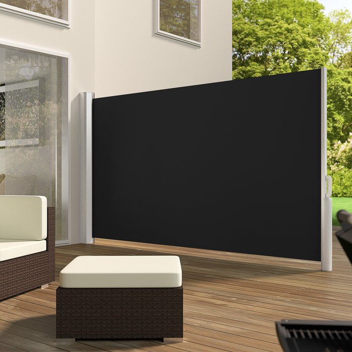 The Range | TECTAKE Tectake Garden Privacy Screen With Rectractable Mechanism Black TECTAKE Tectake Garden Privacy Screen With Rectractable Mechanism Black