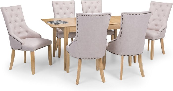 The Range | Julian Bowen Cotswold Dining Table and Loire Chairs Set - Brown / 1 Table and 6 Chairs Julian Bowen Cotswold Dining Table and Loire Chairs Set - Brown / 1 Table and 6 Chairs