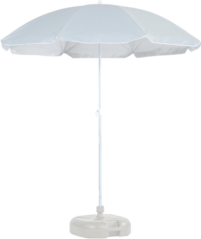 The Range | Harbour Housewares Metal Beach Parasol And Base Set - Grey/White Harbour Housewares Metal Beach Parasol And Base Set - Grey/White