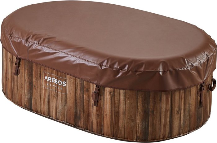 The Range | Arebos Inflatable Hot Tub Indoor and Outdoor Spa Pool With LED Lighting - Brown Arebos Inflatable Hot Tub Indoor and Outdoor Spa Pool With LED Lighting - Brown