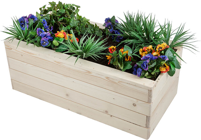 The Range | TrueShopping Wooden Outdoor Planter Box - Neutral Wooden TrueShopping Wooden Outdoor Planter Box - Neutral Wooden