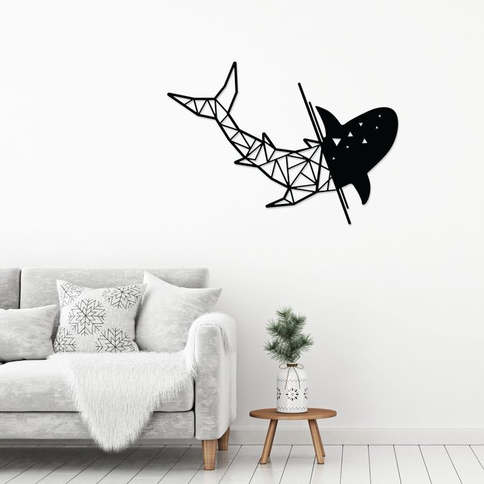 The Range | Decortie Shark Wall Art Metal Decorative Object - Black - Black Decortie Shark Wall Art Metal Decorative Object - Black - Black