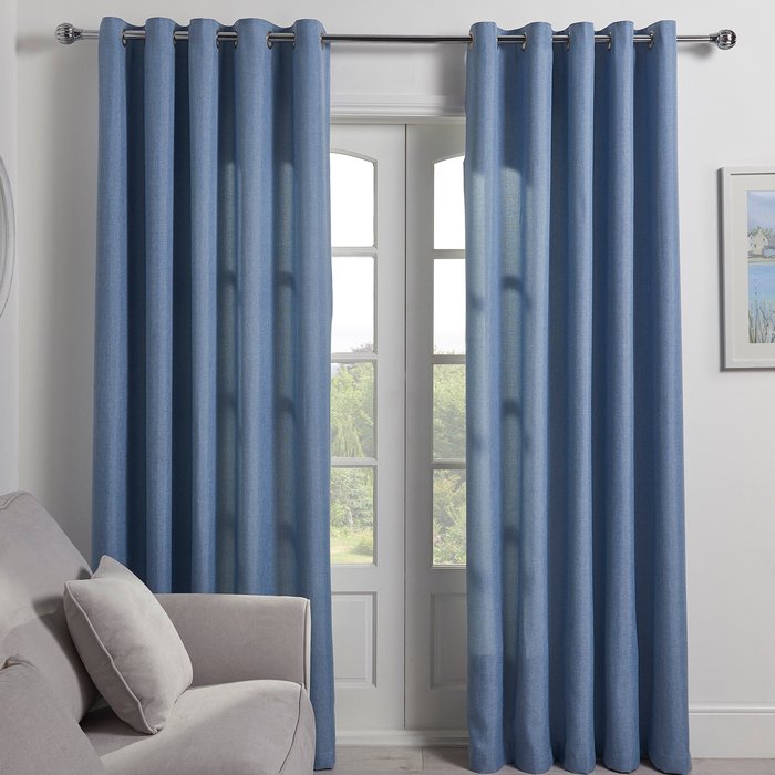 The Range | Divante Chatsworth Eyelet Curtains - Blue / 183cm / 168cm Divante Chatsworth Eyelet Curtains - Blue / 183cm / 168cm