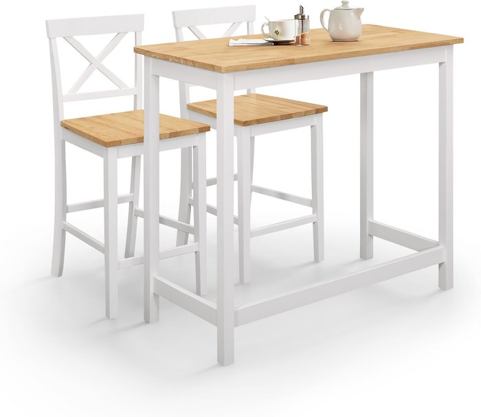 The Range | Julian Bowen Marlow Bar Set - Ivory/Oak Julian Bowen Marlow Bar Set - Ivory/Oak