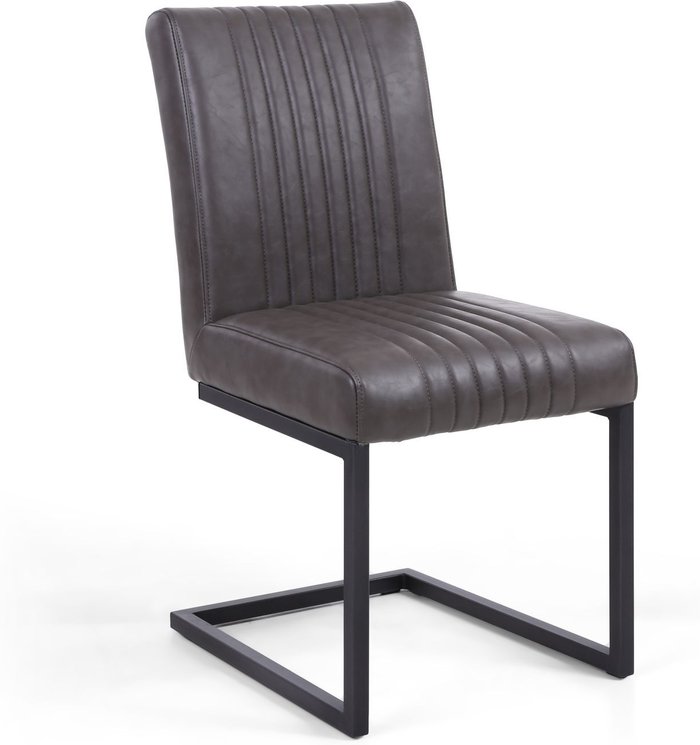 The Range | Shankar 2 x Shankar Archer Cantilever Leather Effect Grey Dining Chairs Shankar 2 x Shankar Archer Cantilever Leather Effect Grey Dining Chairs