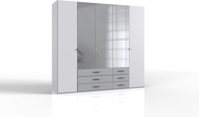 The Range | Tjs Ball White and Grey 5 Door Wardrobe - White & Grey Tjs Ball White and Grey 5 Door Wardrobe - White & Grey