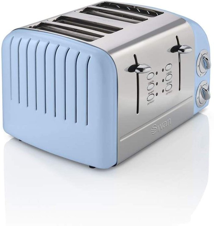 The Range | Swan 4 Slice Retro Toaster - Retro Blue Swan 4 Slice Retro Toaster - Retro Blue