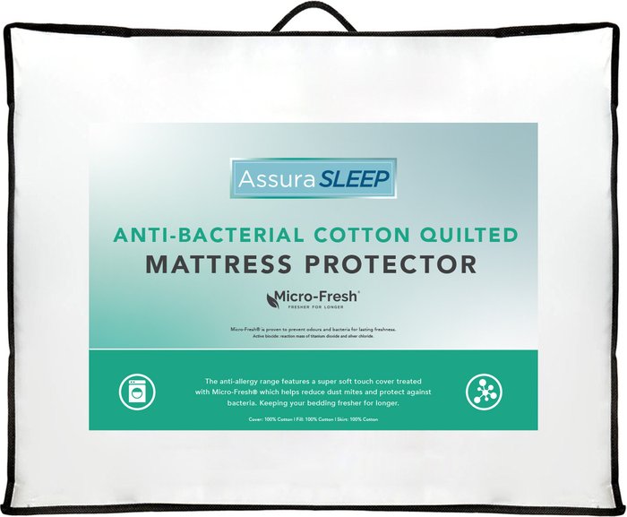 The Range | Assura Sleep Assura Sleep Pure Cotton Quilted Mattress Protector With Micro-fresh Single Assura Sleep Assura Sleep Pure Cotton Quilted Mattress Protector With Micro-fresh Single