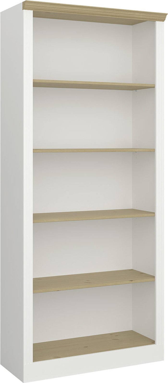 The Range | Nola 4 Shelf Bookcase White And Pine Nola 4 Shelf Bookcase White And Pine