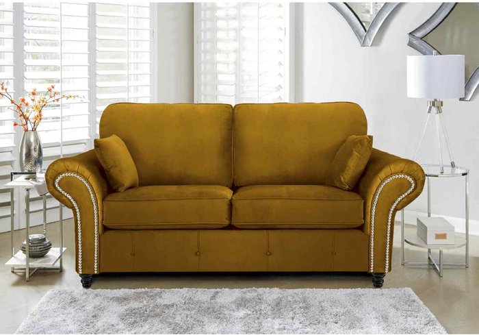 The Range | Simply Eleganza Oakana Luxury Plush Velvet 3 Seater Sofa - Gold Simply Eleganza Oakana Luxury Plush Velvet 3 Seater Sofa - Gold