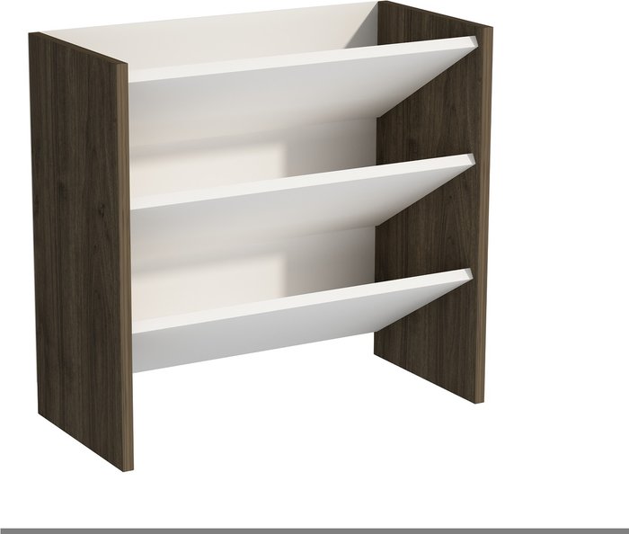 The Range | Destina Home Elarco 3 Tier Shoe Storage Shelf - White - Walnut Destina Home Elarco 3 Tier Shoe Storage Shelf - White - Walnut