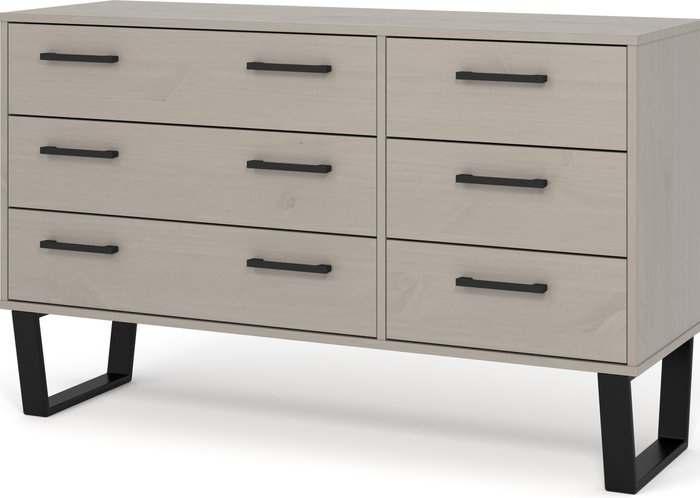 The Range | Core Products Ltd Texas Grey 3 plus 3 drawer wide chest - Grey washed wax Core Products Ltd Texas Grey 3 plus 3 drawer wide chest - Grey washed wax
