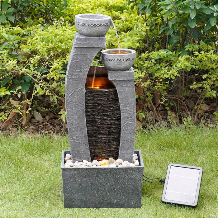 The Range | Teamson Home Teamson Home Peaktop Solar Power Water Fountain Garden Slate Grey Ornament Light PT-SF0002 Teamson Home Teamson Home Peaktop Solar Power Water Fountain Garden Slate Grey Ornament Light PT-SF0002