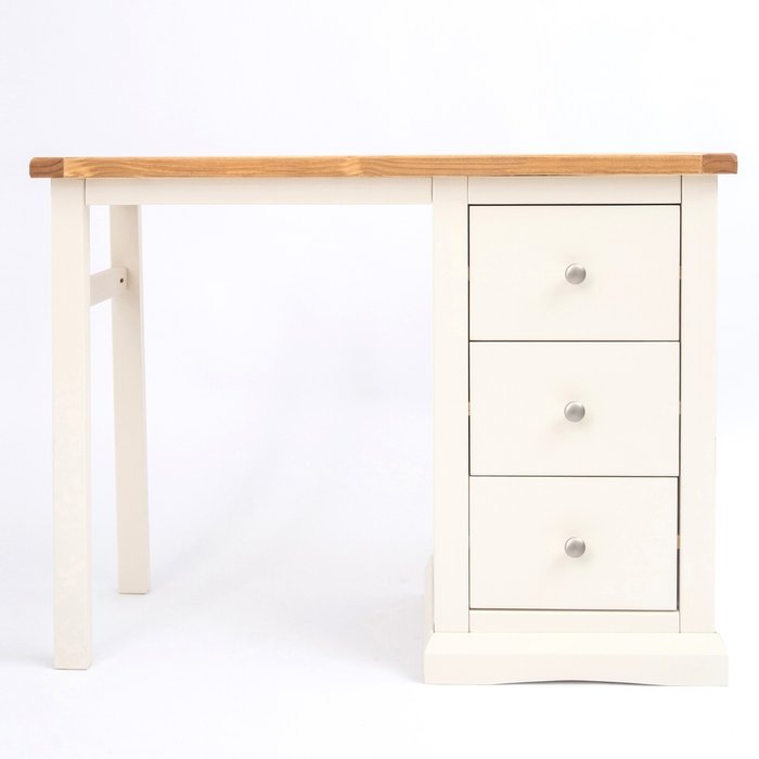 The Range | Cabinet Bits Castelli 3 Drawer Dressing Table - White / Chrome Knob Cabinet Bits Castelli 3 Drawer Dressing Table - White / Chrome Knob