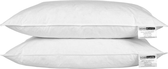 The Range | Homescapes Luxury White Duck Feather Pillow Pair - White Homescapes Luxury White Duck Feather Pillow Pair - White