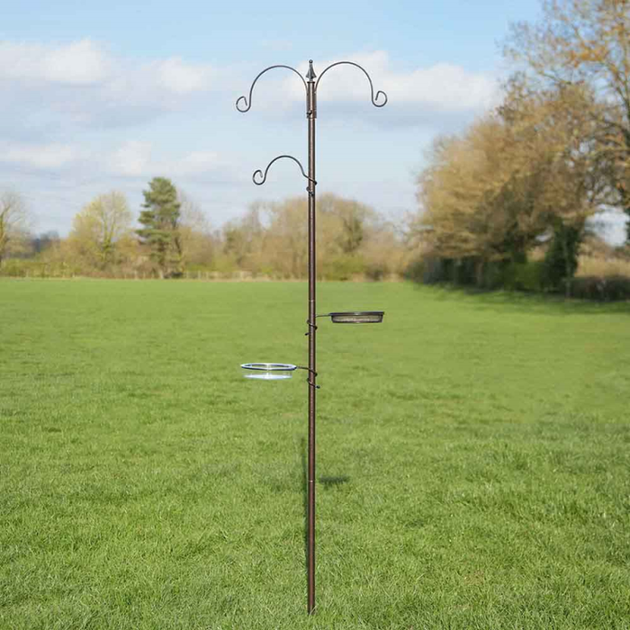 The Range | Garden Mile 190cm Traditional 3 Arm Wild Bird Feeding Station - Black Garden Mile 190cm Traditional 3 Arm Wild Bird Feeding Station - Black