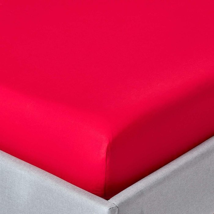The Range | Homescapes 200 Thread Count Egyptian Cotton Fitted Sheet - Red / Superking Homescapes 200 Thread Count Egyptian Cotton Fitted Sheet - Red / Superking