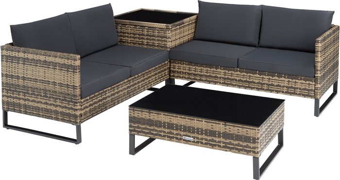 The Range | TECTAKE Tectake Garden Rattan Furniture Set Ostuni - Cream TECTAKE Tectake Garden Rattan Furniture Set Ostuni - Cream