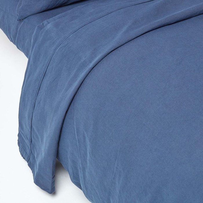 The Range | Homescapes Linen Flat Sheet - Navy / King Homescapes Linen Flat Sheet - Navy / King