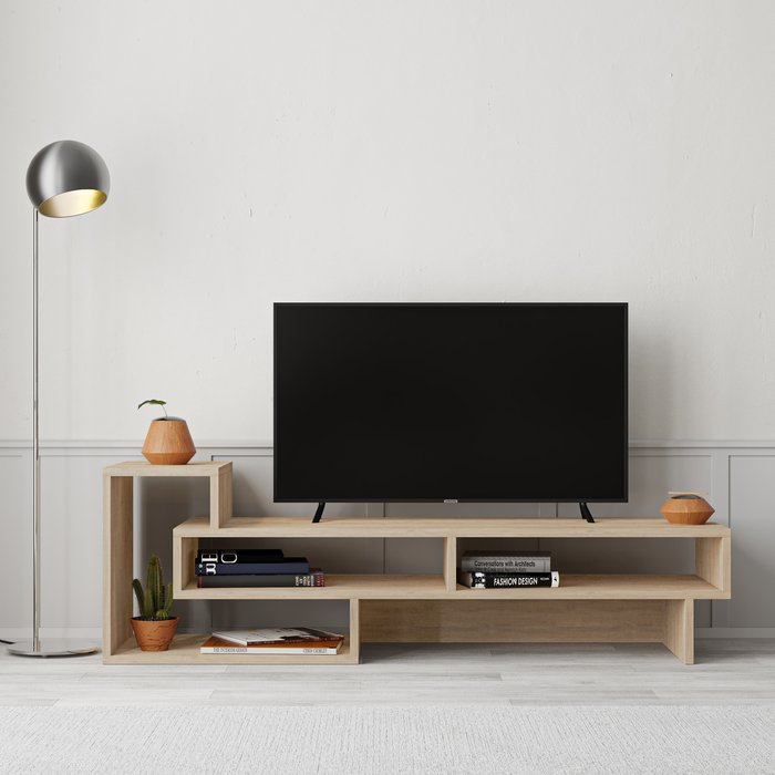 The Range | Decortie Tetra Modern TV Stand - Oak Decortie Tetra Modern TV Stand - Oak