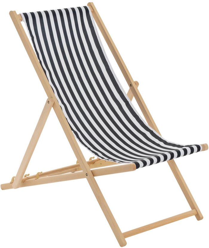 The Range | Harbour Housewares Wooden Folding Garden Sun Lounger Deck Chair x1 - Black Harbour Housewares Wooden Folding Garden Sun Lounger Deck Chair x1 - Black