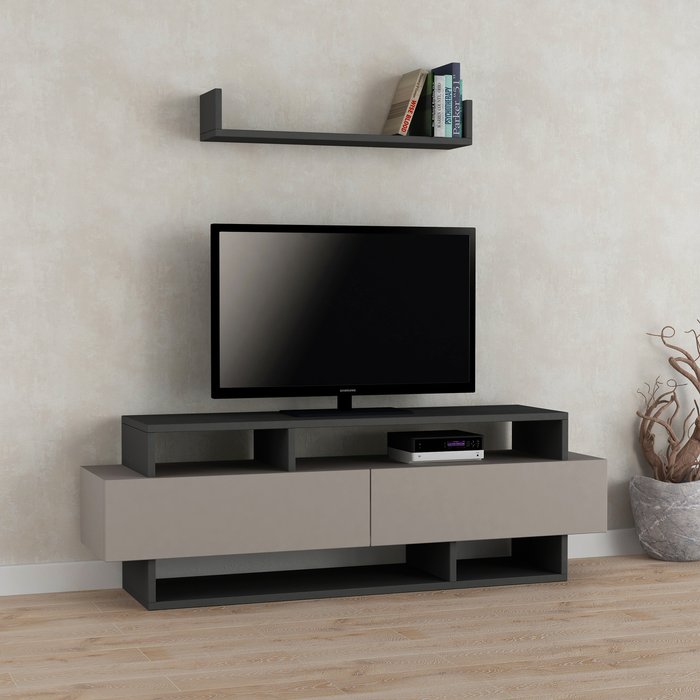 The Range | Decortie Rela Modern TV Stand Multimedia Centre TV Unit With Storage - Anthracite Grey Decortie Rela Modern TV Stand Multimedia Centre TV Unit With Storage - Anthracite Grey