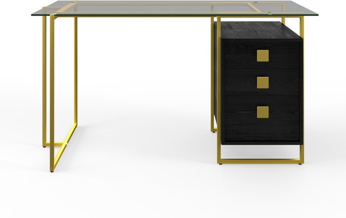 The Range | Alphason ALPHASON Atherton AW21922 Desk - Black Oak & Gold Alphason ALPHASON Atherton AW21922 Desk - Black Oak & Gold
