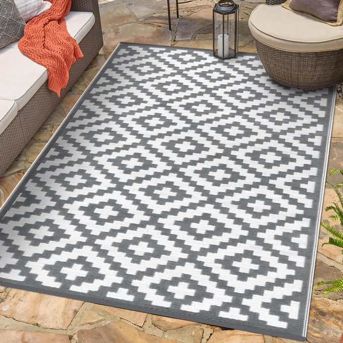 The Range | Green Decore Green Decore 150 x 240cm Reversible Outdoor Rug - Grey/White Green Decore Green Decore 150 x 240cm Reversible Outdoor Rug - Grey/White