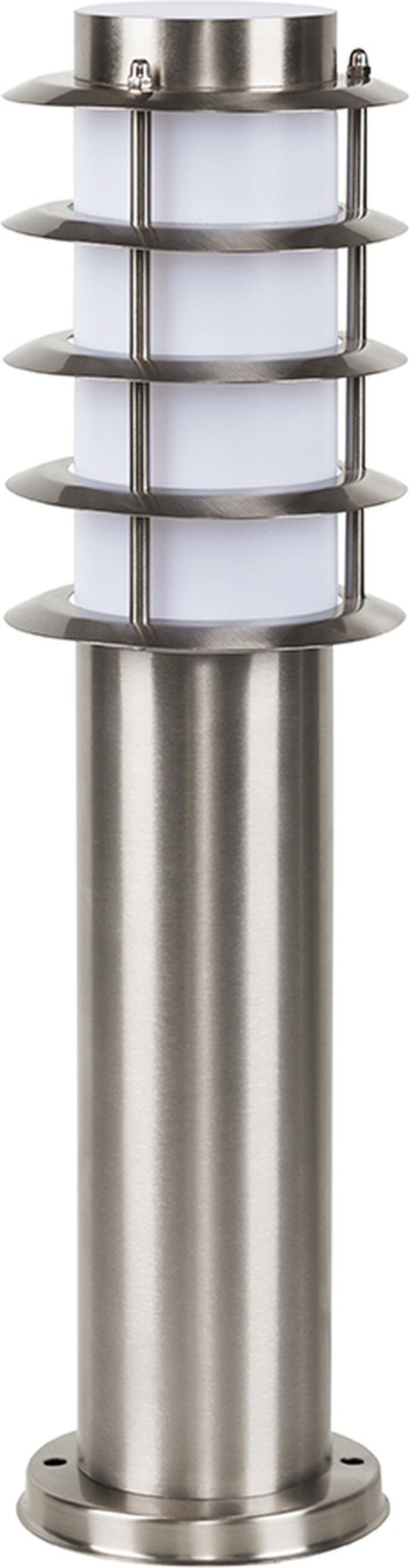 The Range | ValueLights Modern Integrated LED Outdoor Stainless Steel Bollard Lantern Post Light - Silver ValueLights Modern Integrated LED Outdoor Stainless Steel Bollard Lantern Post Light - Silver