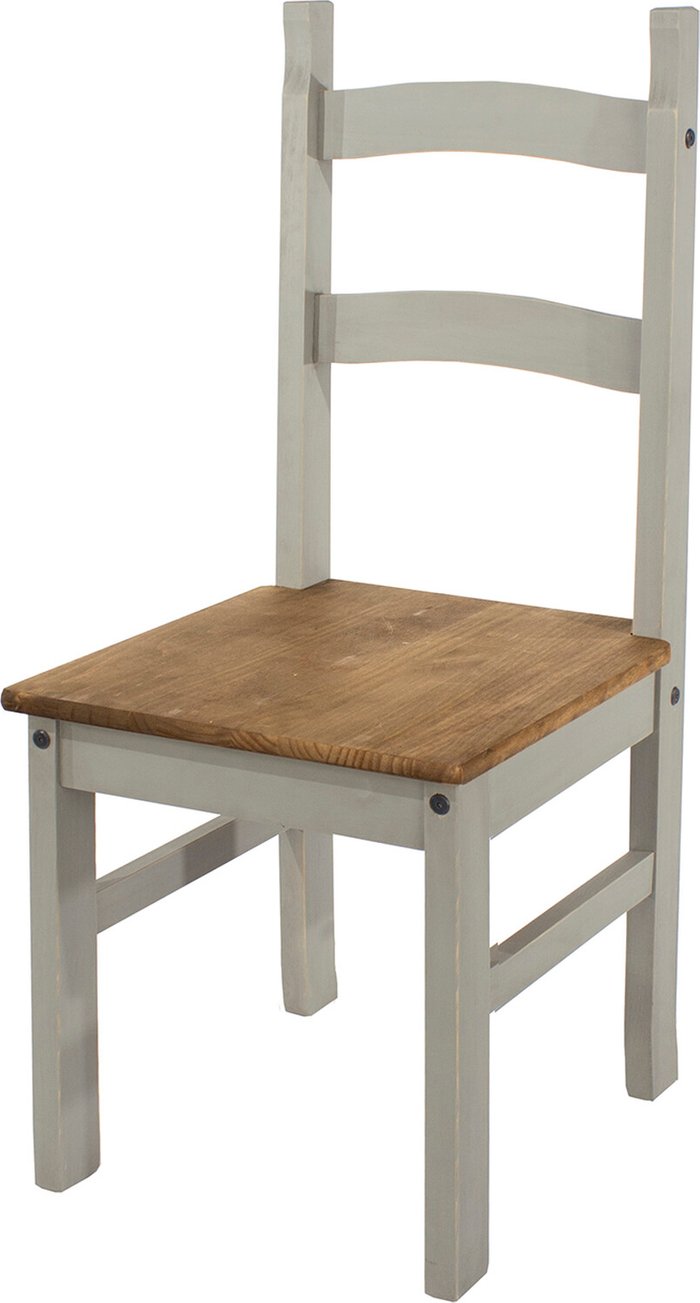 The Range | Core Products Pair of Corona Solid Pine Chairs - Grey washed wax Core Products Pair of Corona Solid Pine Chairs - Grey washed wax