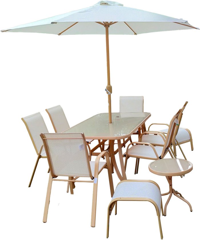 The Range | 11 Piece Malaga Garden Dining Set - White 11 Piece Malaga Garden Dining Set - White