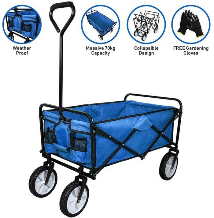 The Range | Monstershop Foldable Garden Cart - Blue - Blue Monstershop Foldable Garden Cart - Blue - Blue