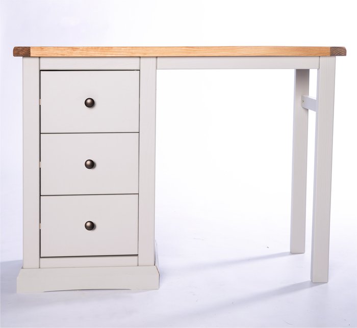 The Range | Cabinet Bits Loreo 3 Drawer Dressing Table - Grey / Brass Knob Cabinet Bits Loreo 3 Drawer Dressing Table - Grey / Brass Knob