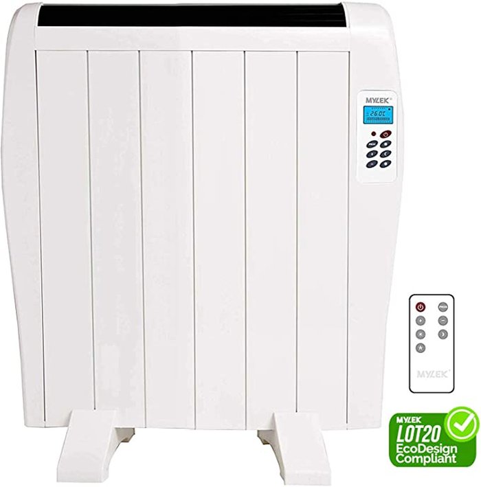 The Range | MYLEK Aluminium Electric Panel Radiator Heater with Timer, Thermostat and Remote - White / 55cm MYLEK Aluminium Electric Panel Radiator Heater with Timer, Thermostat and Remote - White / 55cm