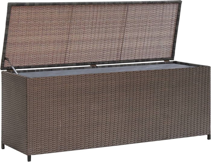 The Range | Garden Storage Box 120x50x60 cm Poly Rattan - BROWN Garden Storage Box 120x50x60 cm Poly Rattan - BROWN