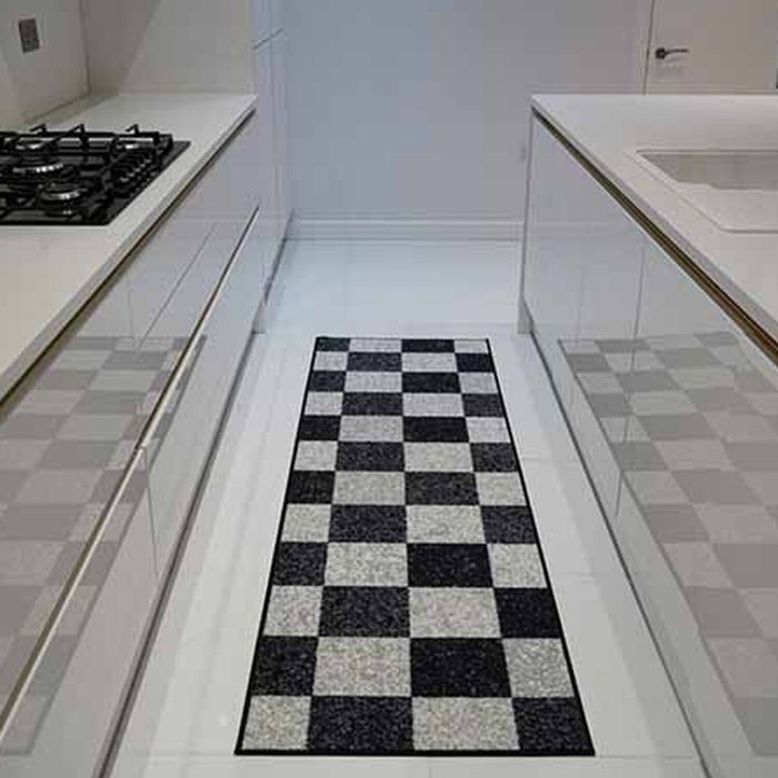 The Range | Serdim Rugs Serdim Rugs Square Design Anti Slip Doormats Black 80X300 Cm Serdim Rugs Serdim Rugs Square Design Anti Slip Doormats Black 80X300 Cm