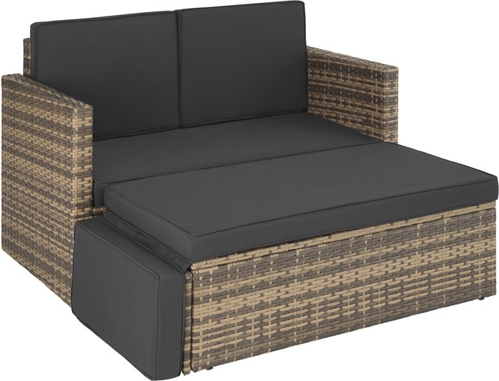 The Range | TECTAKE Tectake Corfu Rattan Sofa - Brown TECTAKE Tectake Corfu Rattan Sofa - Brown