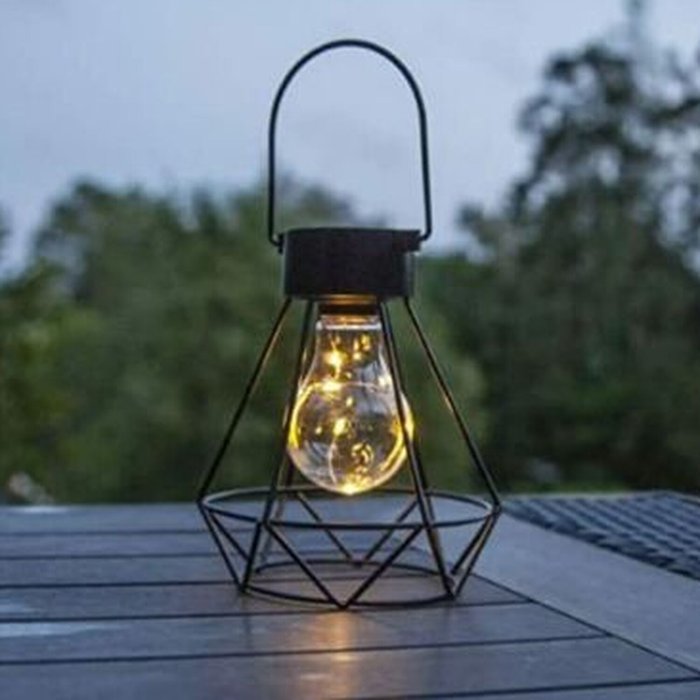 The Range | Garden Mile Solar Geometric LED Lantern - Black Garden Mile Solar Geometric LED Lantern - Black