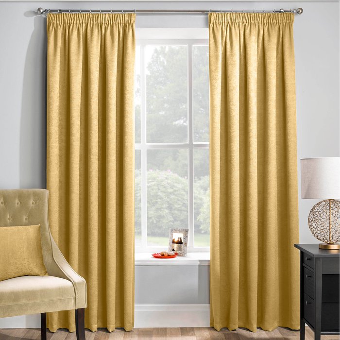 The Range | Enhanced Living Matrix Tape Top Thermal Noise reducing Dim Out Curtains - Ochre / 168cm / 183cm Enhanced Living Matrix Tape Top Thermal Noise reducing Dim Out Curtains - Ochre / 168cm / 183cm