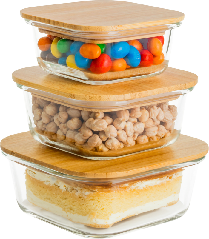 The Range | Homiu Homiu 3 Piece Glass Containers With Flat Lid Homiu Homiu 3 Piece Glass Containers With Flat Lid