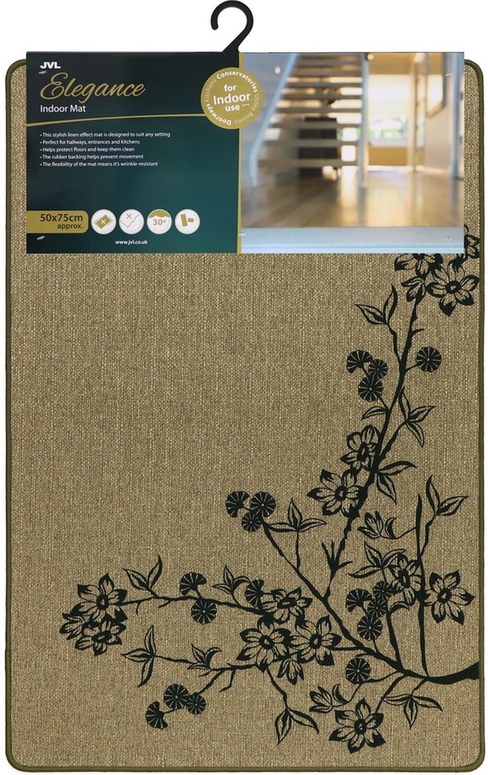 The Range | JVL JVL Elegance Printed Mat 50x75cm Swallow - Brown JVL JVL Elegance Printed Mat 50x75cm Swallow - Brown