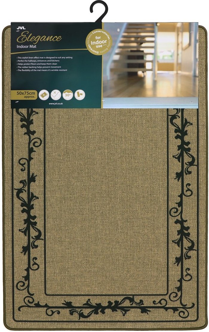 The Range | JVL JVL Elegance Printed Mat 50x75cm Border - Beige JVL JVL Elegance Printed Mat 50x75cm Border - Beige