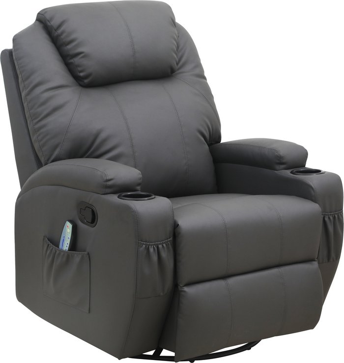 The Range | Westwood WestWood Bonded Leather Massage Recliner Chair Heat - Grey Westwood WestWood Bonded Leather Massage Recliner Chair Heat - Grey