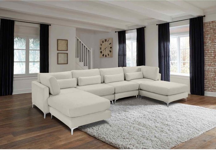 The Range | Simply Eleganza Finley Full Back Large Corner U Shape Sofa - White Simply Eleganza Finley Full Back Large Corner U Shape Sofa - White